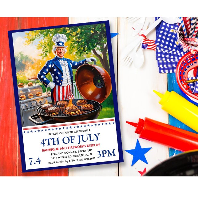 4 juli BBQ-inbjudan Inbjudningar (Skapare uppladdad)