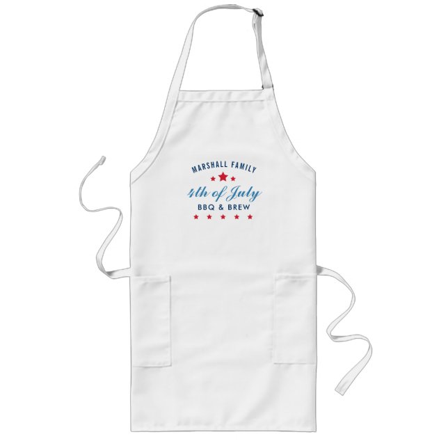 4 juli BBQ och Brew Anpassad familjeåterträff Långt Förkläde (Framsidan)