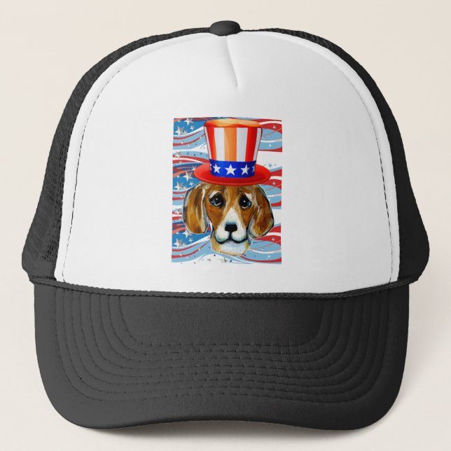 4 juli Beagle Truckerkeps (Framsida)