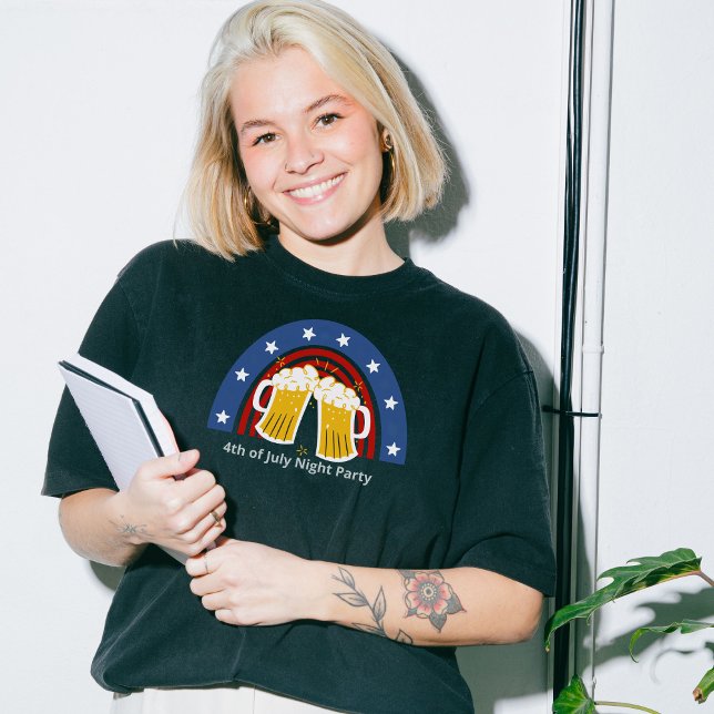 4 juli Beer T-Shirt (Take your Glass and toss it! let's have fun on 4th of july )