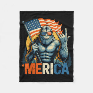 4 juli Bigfoot Merica Sten American Flagga Patr Fleecefilt