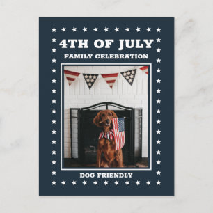 4 JULI Blå stjärnor Foto Independence day Vykort