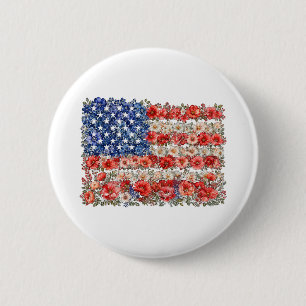 4 juli blomstergirlang USA flagga Knapp
