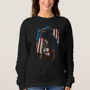 4 juli boxerhund USA Flagga Patriotisk Hund T Shirt