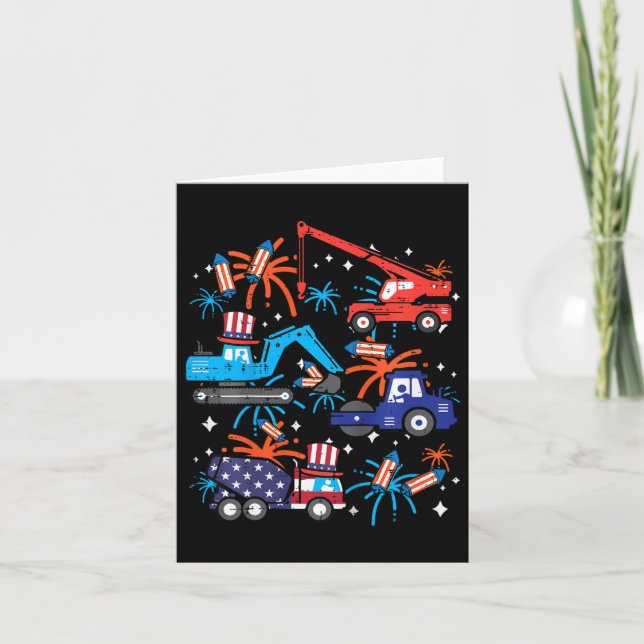 4 juli byggtruckar fordon patriot pojke K Kort (Framsida)