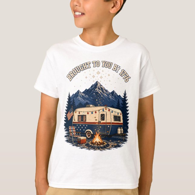 4 juli campingvagn bergen t shirt (Framsida)