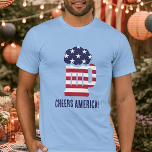 4 juli Cheers America Amerikansk flagg Mugg T Shirt
