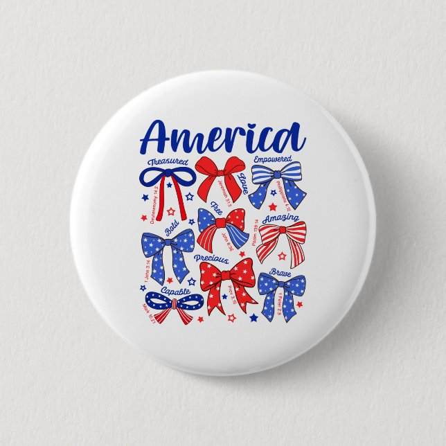 4 juli Christian Coquette Bow America Indepen Knapp (Framsida)