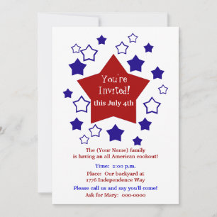 4 juli Cookout Inbjudningar