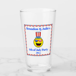 4 juli Cool patriotisk Emoji Beer Pint Glaskopp