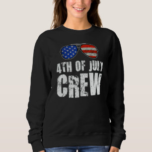 4 juli Crew Solglasögon Amerika Flagga Patriot L T Shirt