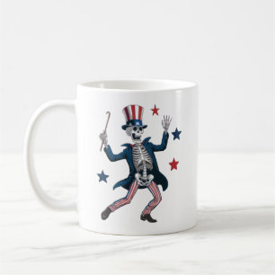 4 juli dansande skelett kaffemugg
