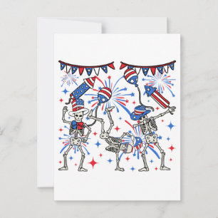 4 juli Dansande skelett Vykort