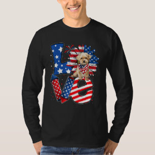 4 juli-dekoration Patriotisk KÄRLEK Shorkie Hund U T Shirt