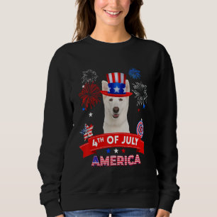 4 juli-dekoration Patriotisk KÄRlek VIT tysk schäf T Shirt