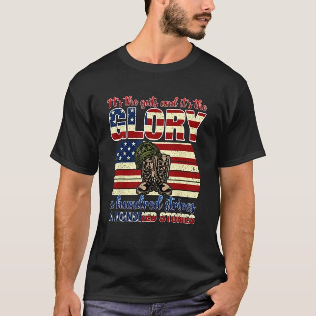 4 juli Det är modet och det är äran T Shirt (Framsida)