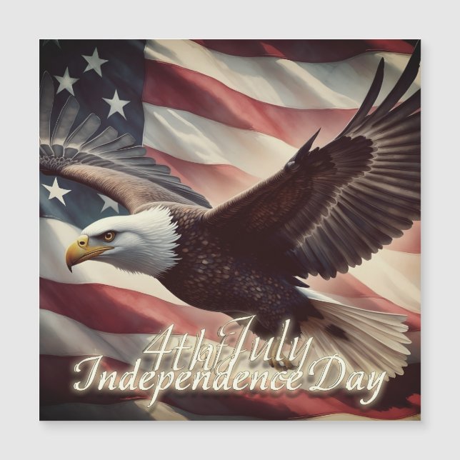 4 juli Eagle med amerikansk Flagga (Framsida)