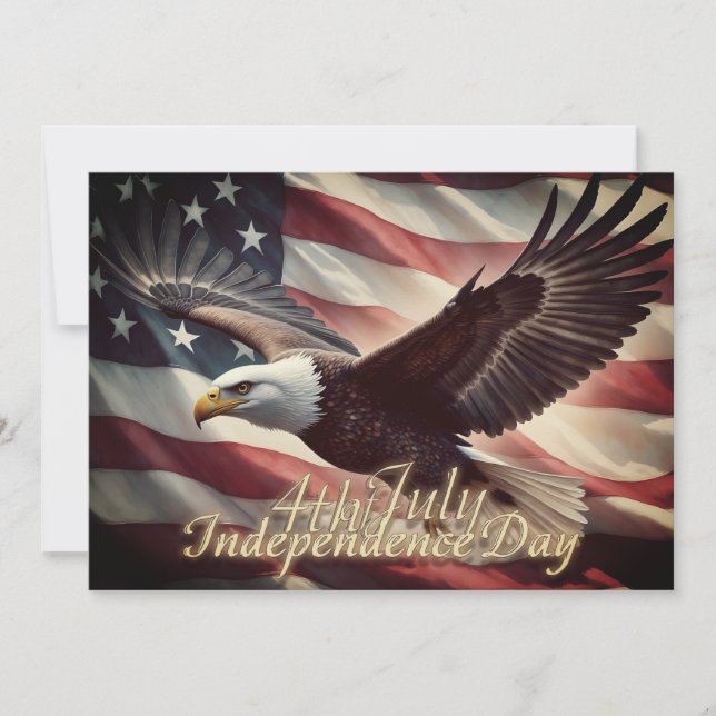 4 juli Eagle med amerikansk Flagga (Framsida)