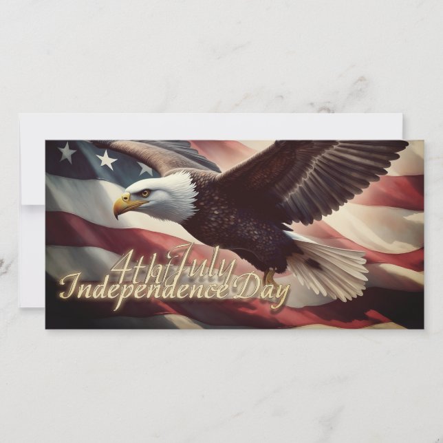 4 juli Eagle med amerikansk Flagga (Framsida)