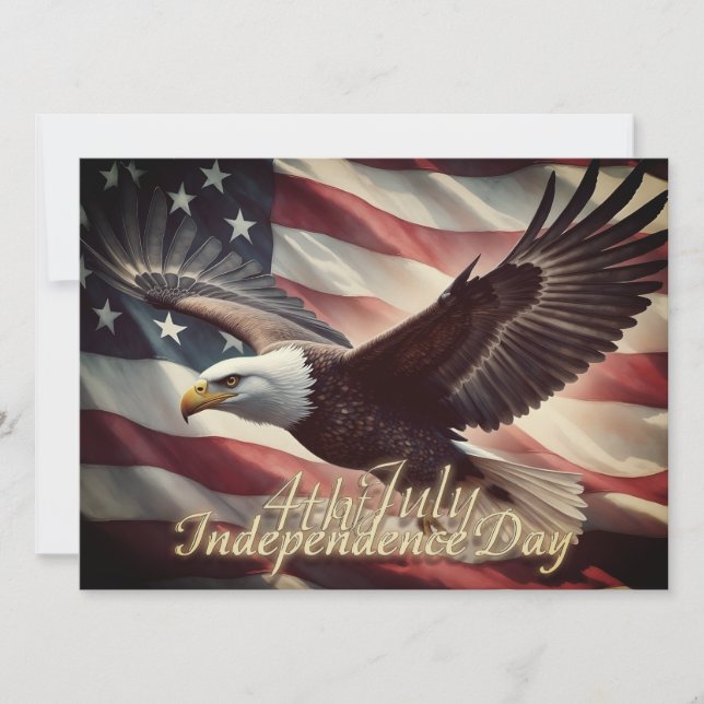 4 juli Eagle med amerikansk Flagga (Framsida)