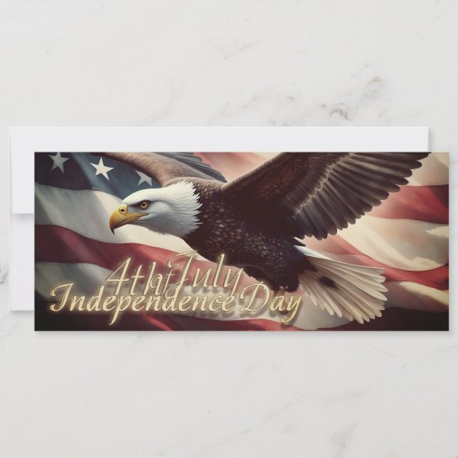 4 juli Eagle med amerikansk Flagga (Framsida)