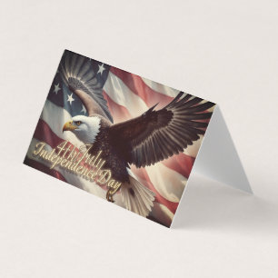 4 juli Eagle med amerikansk Flagga Kort