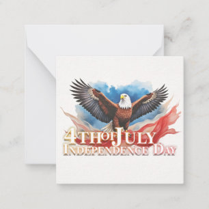 4 juli Eagle - Patriotic Art Design Anteckningskort