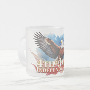 4 juli Eagle - Patriotic Art Design Frostad Glasmugg