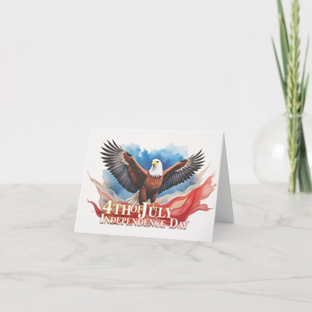 4 juli Eagle - Patriotic Art Design Kort (Framsida)