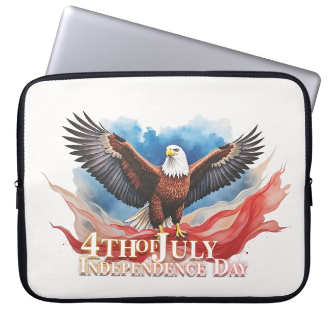 4 juli Eagle - Patriotic Art Design Laptop Fodral (Framsidan)