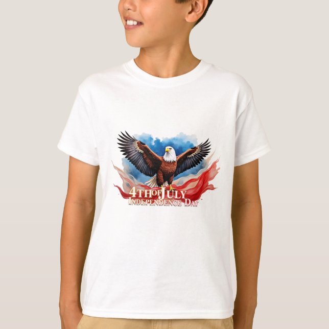 4 juli Eagle - Patriotic Art Design T Shirt (Framsida)