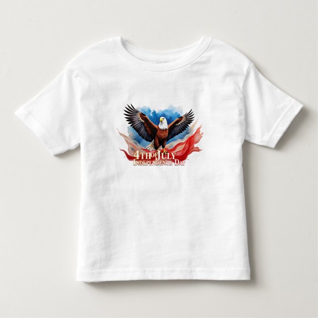4 juli Eagle - Patriotic Art Design T Shirt (Framsida)