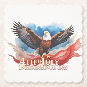 4 juli Eagle - Patriotic Art Design Underlägg Papper