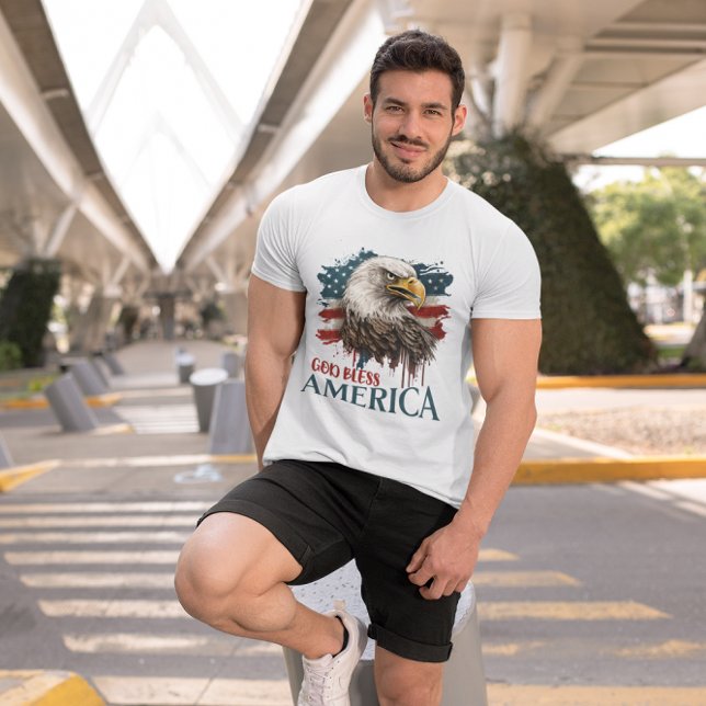 4 juli Eagle Välsigna dig America Manar-Shirt T Shirt (God Bless America)