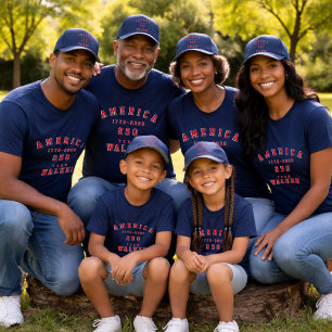 4 juli familjefoton Matchande grupp Anpassa T Shirt