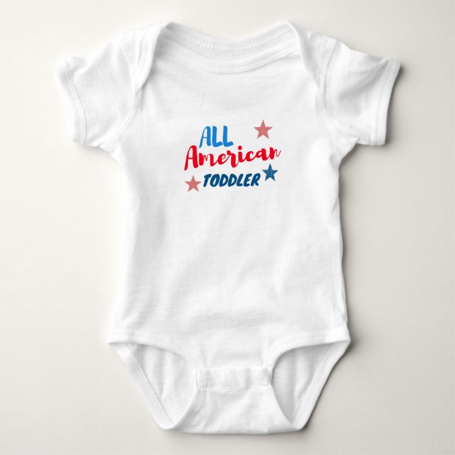 4 juli Familjematchning 4 juli Småbarn T Shirt (Framsida)