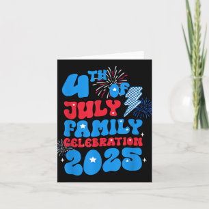 4 juli Familjen Firande 2025 Patriotic Indepen Kort