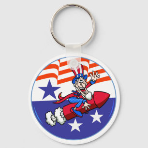 4 juli: farbror Sam Keychain Nyckelring