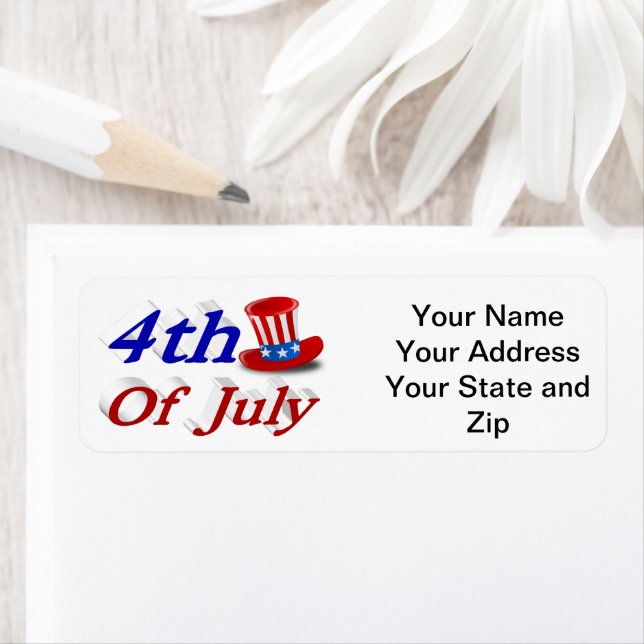 4 juli: farbror Sam Returadress Etikett (Insitu)