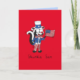 4 juli: farbror Sam Skunk Funny Kort