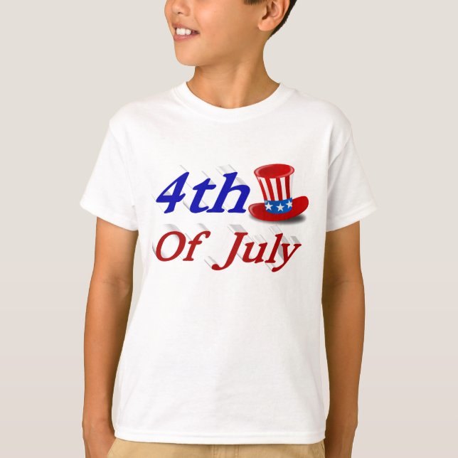 4 juli: farbror Sam T Shirt (Framsida)
