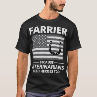 4 juli Farrier American Flagga Patriotic T Shirt