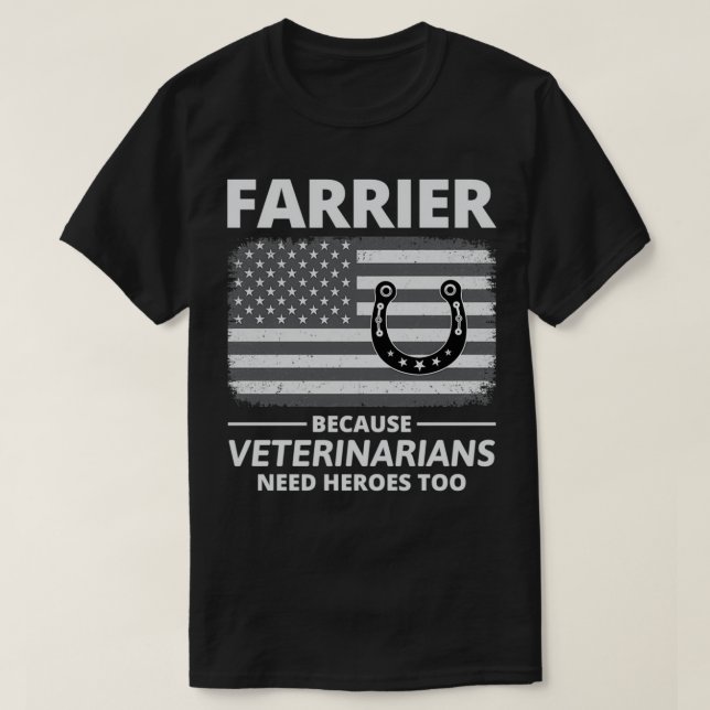 4 juli Farrier American Flagga Patriotic T T Shirt (Design framsida)
