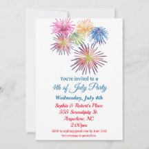 4 juli-fest Färgrikt fyrverkeri