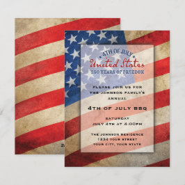4 juli-fest Inbjudan USA 250 år