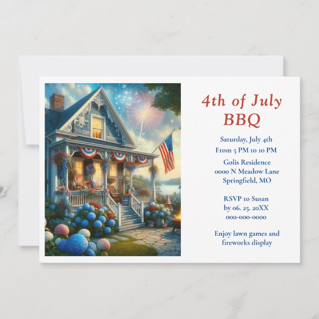 4 juli-fest  inbjudningar (Framsida)