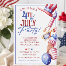 4 juli-fest Invitation | Patriotisk sommar i