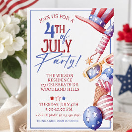 4 juli-fest Invitation | Patriotisk sommar i