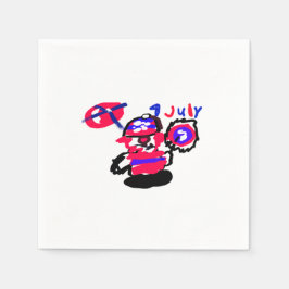 4 juli-fest pappersservett