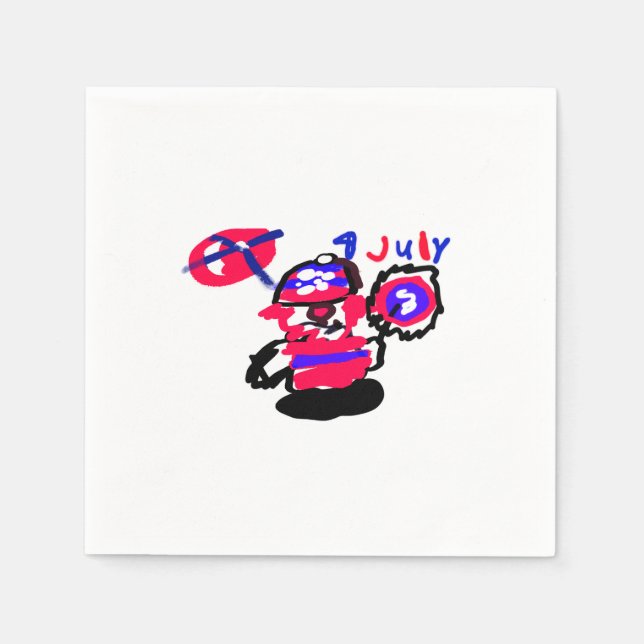 4 juli-fest pappersservett (Framsidan)